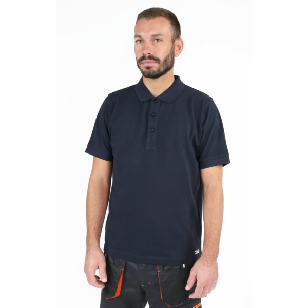 Beta Workwear 7552BL Three-button work polo shirt, made from piqué cotton, 200 g/m2, black XS-3XL blue