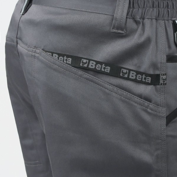 Beta Tools Workwear 7931MG Work bermuda cargo shorts, 100% cotton, grey XS-3XL