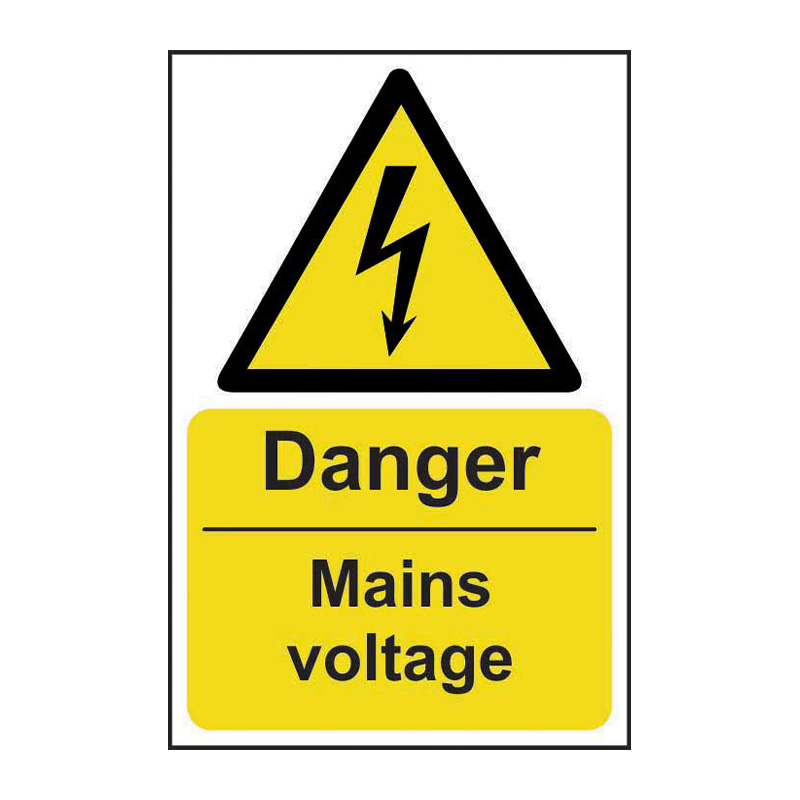Danger Mains voltage - SAV (200 x 300mm)