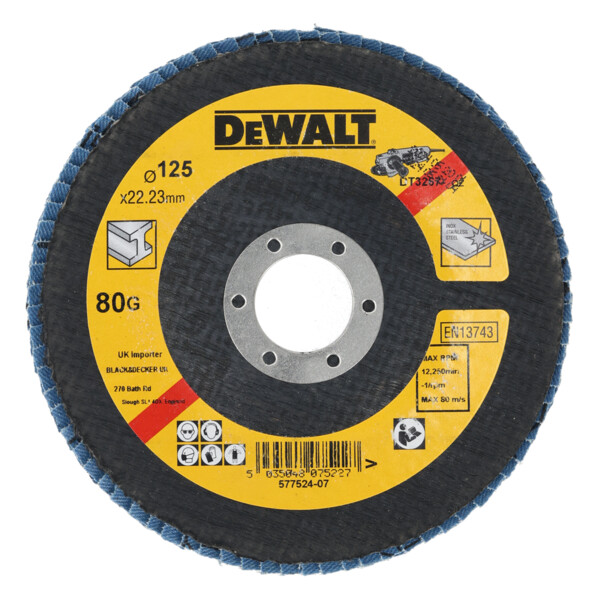 DeWalt Opp Flap Disc - Type 29 Angled - 125mmx80G