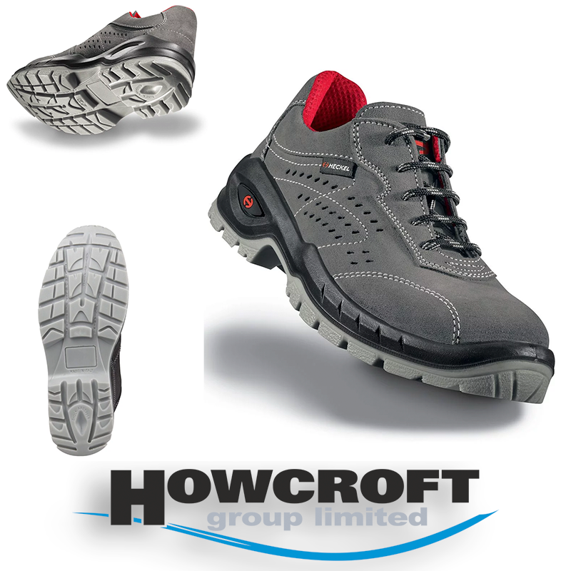 uvex Heckel SUXXEED S1P LOW perforated safety shoes, Ultra lightweight, Breathable perforated velour leather, Metal-free midsole and toe cap, 5-12