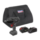 Sealey CP20VPIWKIT1 SV20 Series Automotive Vehicle 1/2"Sq Drive Brushless Cordless Impact Wrench Kit 20V 4A