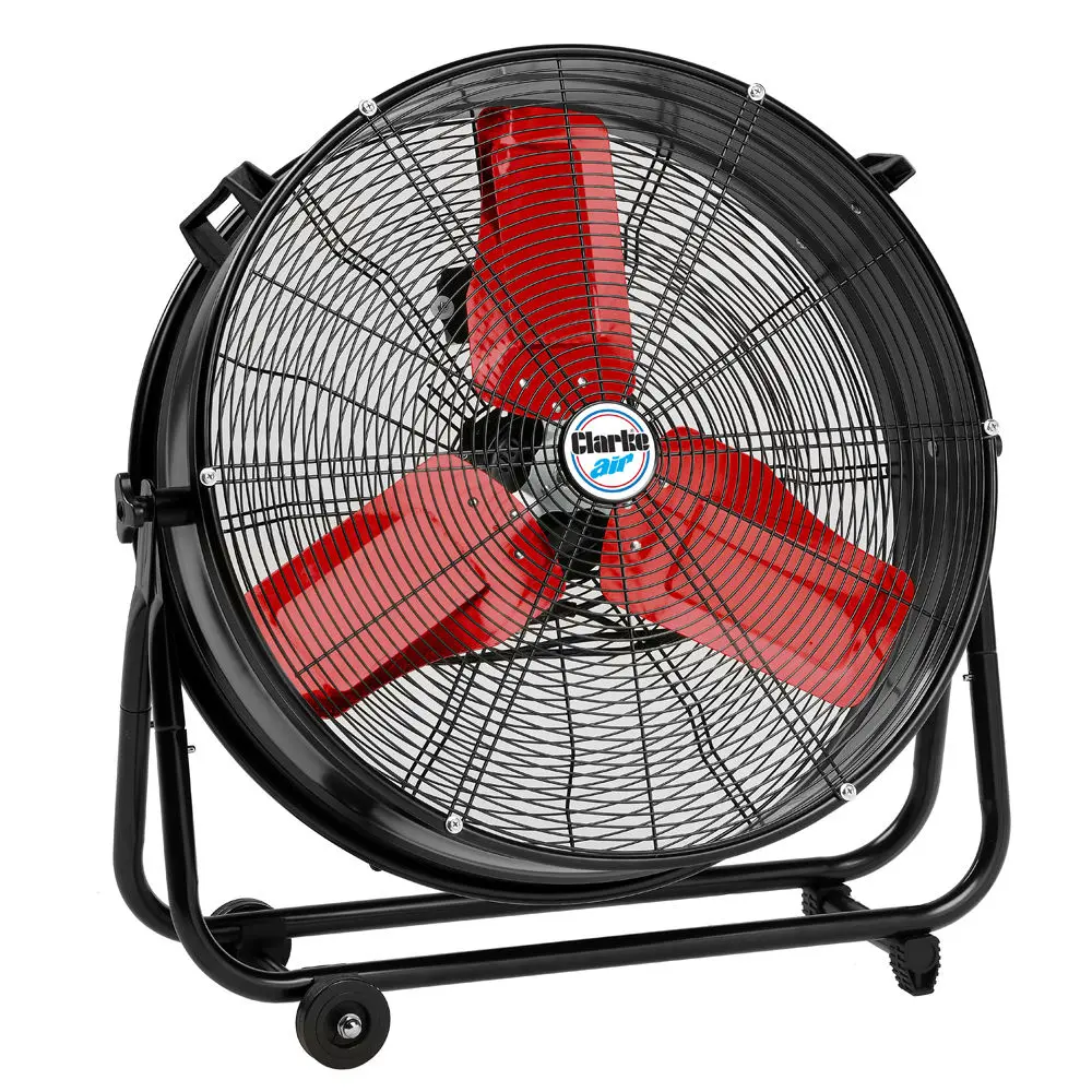 Clarke 3230446 CAM24C 24" Drum Fan (230V) Fully enclosed balanced 3 blade steel impeller, 3 speed control: 950/1100/1200rpm