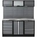Clarke 7632905 COMBGSM04 Custom Workshop Modular Storage System 14 Piece Package Stainless Steel Worktops