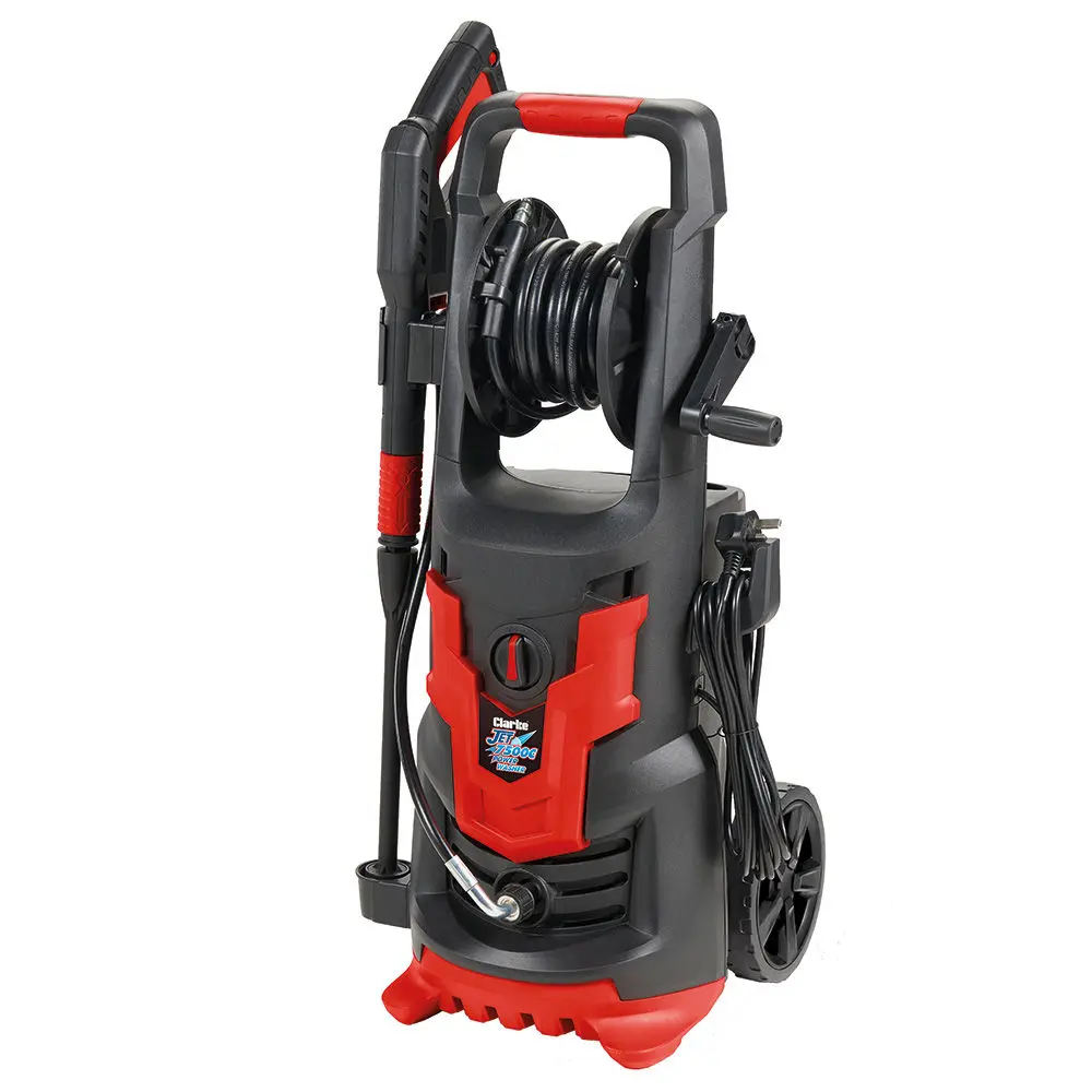 Clarke 7336019 JET 7500B 1950psi Pressure Washer (230V) - 1600W induction motor hose reel, large 500ml detachable detergent bottle