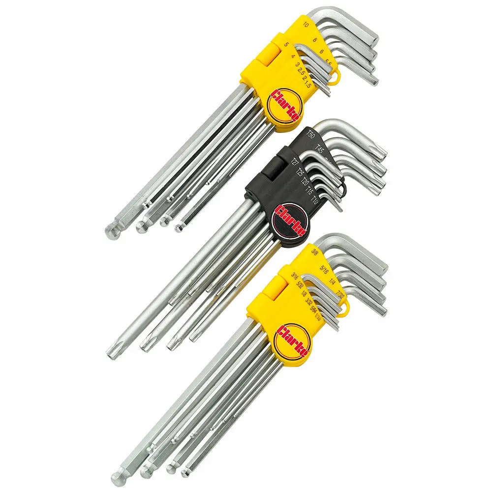 Clarke 1700538 PRO138 29-Piece Extra Long Hex & Torx Key Set