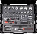 wiha Nut driver and bit set 1/4" and 1/2" 60 pcs in L Box