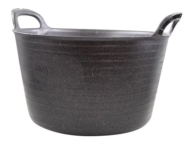 Faithfull Eco Flex Tub Black 56L Reinforced handles, Cold and heat resistant and has a load capacity of 150kg 100% recycled and recyclable