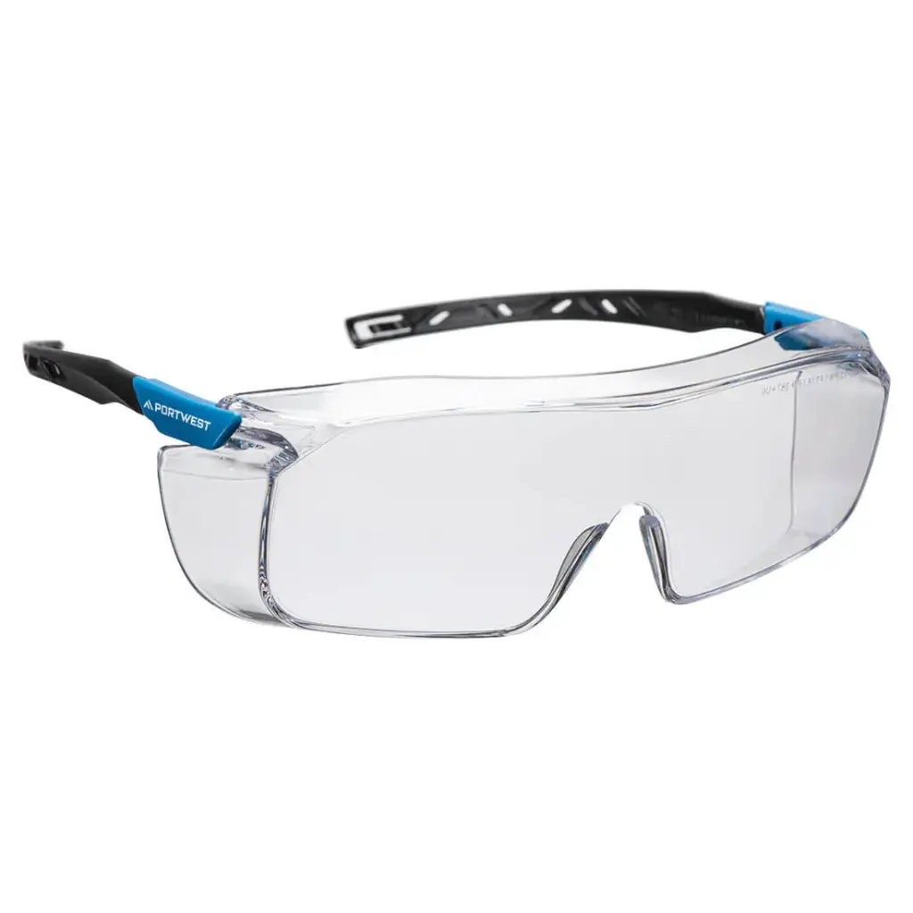 PORTWEST PS31 - Top OTG Over the top of Spectacles Safety Glasses Clear / Smoke