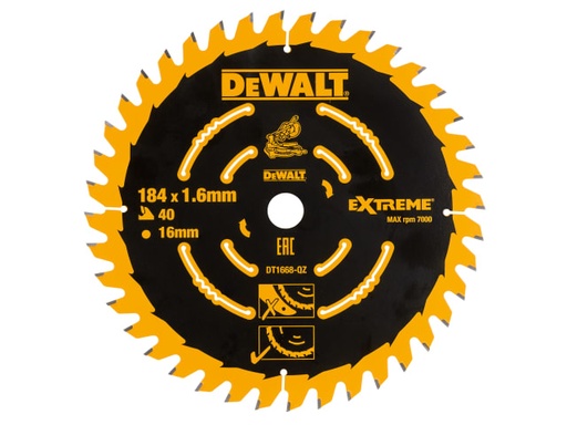 [DEWDT1668QZ] Cordless Mitre Saw Blade For DCS365 184 x 16mm x 40T