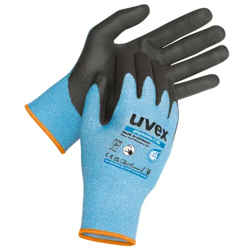 [60047] uvex 60047 phynomic C XG PPE Safety Gloves HPPE PA Xtra Grip coating. Cut level C. 61161020
