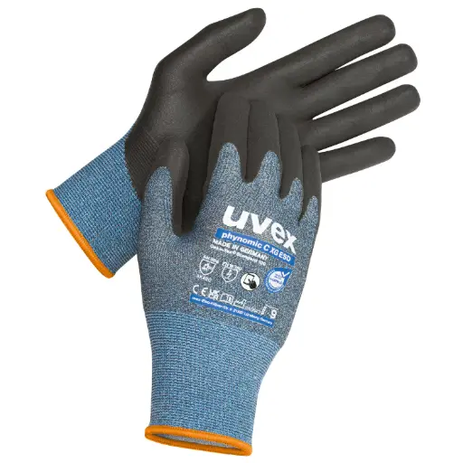 [60048] uvex 60048 phynomic C XG ESD PPE Safety Gloves  Aqua polymer Xtra Grip coating EN 388 / DIN EN 16350:2014 61161020