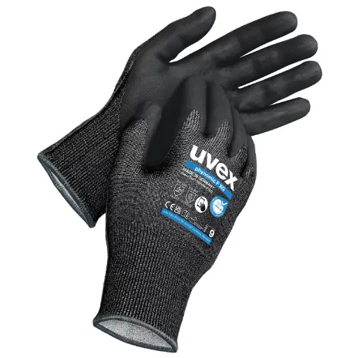 [60068] uvex 60068 phynomic F XG PPE Safety Gloves - cut level F,Aqua polymer Xtra Grip coating on the palm and fingertips, Touchscreen compatibility. EN 388 & EN 407 61161020