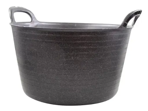 [FAIECOFLXB56] Faithfull Eco Flex Tub Black 56L Reinforced handles, Cold and heat resistant and has a load capacity of 150kg 100% recycled and recyclable
